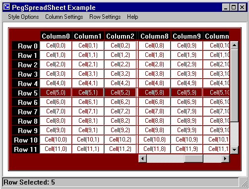 PegSpreadSheet Example